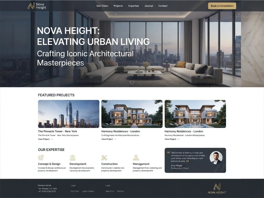 Luxury real-estate website designed by Essor Craft
